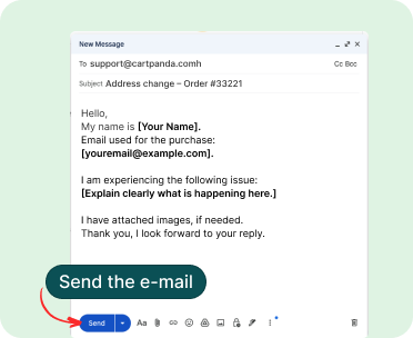 Screenshot showing send button