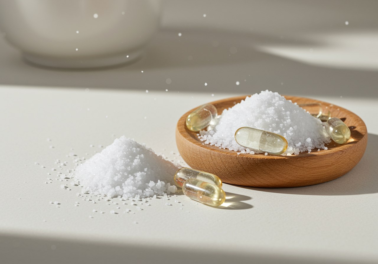 Magnesium glycinate powder and capsules